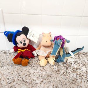 Disney Fantasia Beanbags Set of 3 Mickey Hippo Alligator